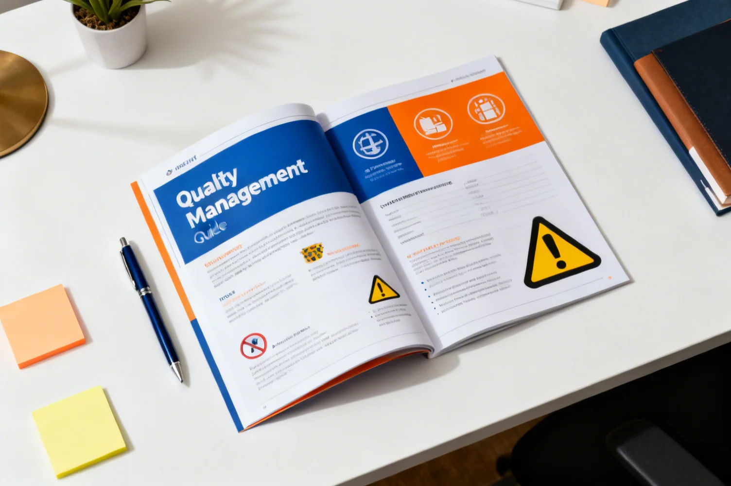 Aperçu du guide QHSE ouvert sur un bureau